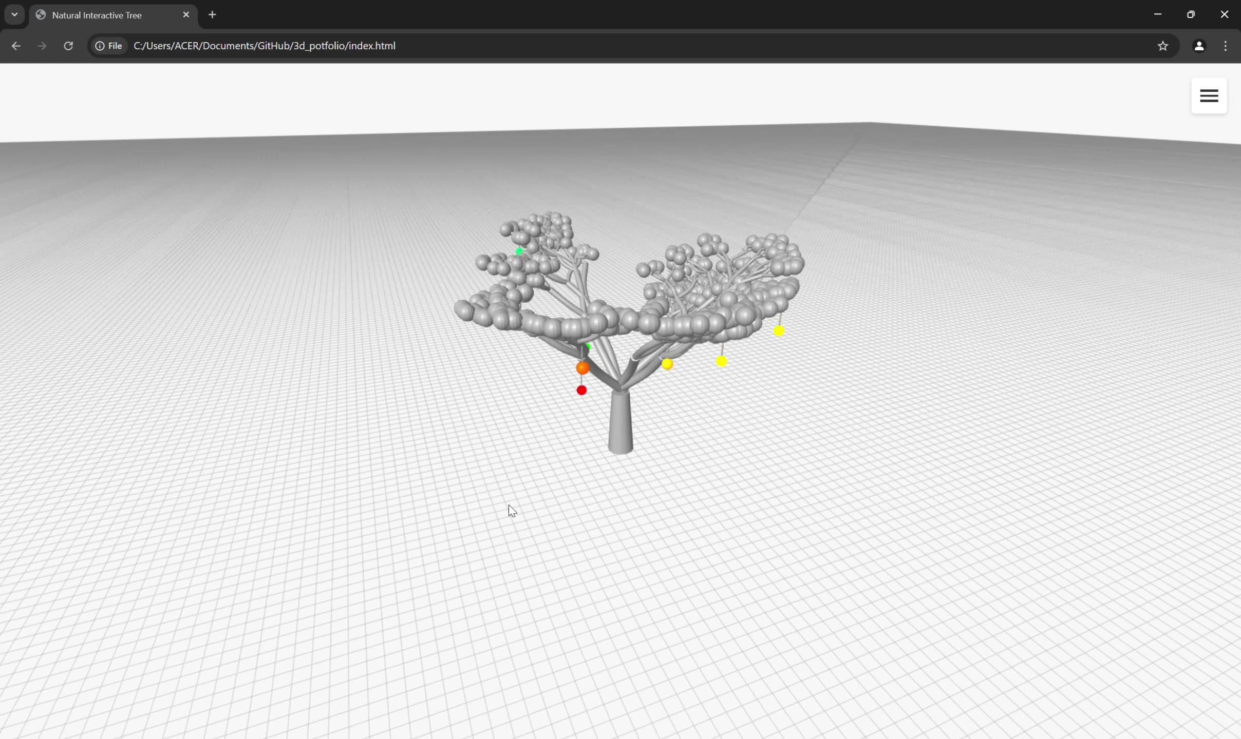 3D Tree Portfolio original project capture 1